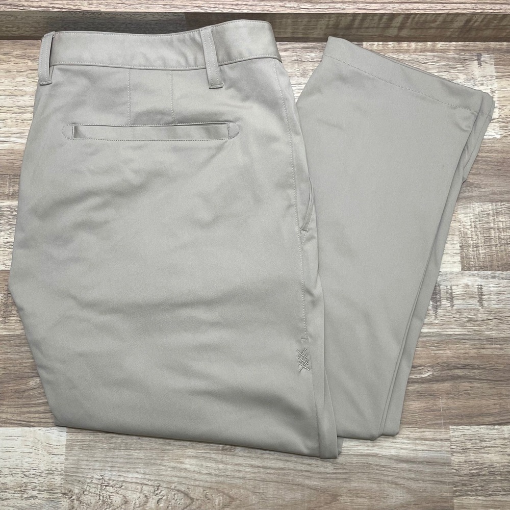 Rhone Commuter Slim Fit‎ Pants Men's 35 Khaki 32" Inseam Golf Travel Work Casual